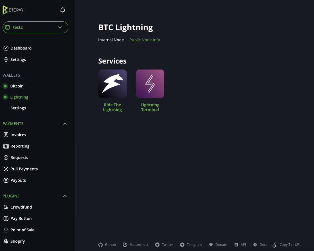 Lightning Services Screen