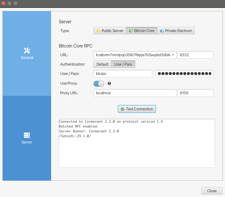 Sparrow Server Connection Successful
